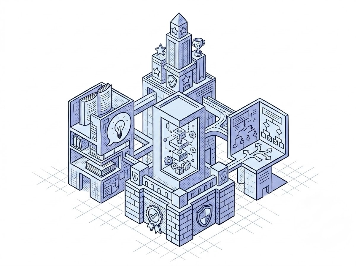Diagram of pillar and cluster content architecture recommended for stronger AI search visibility.