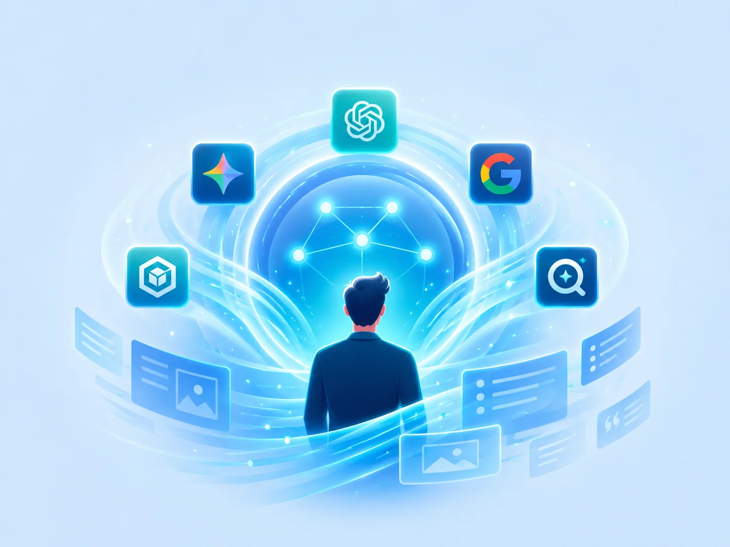 Evolution of user search behavior moving from traditional blue links to AI powered answers