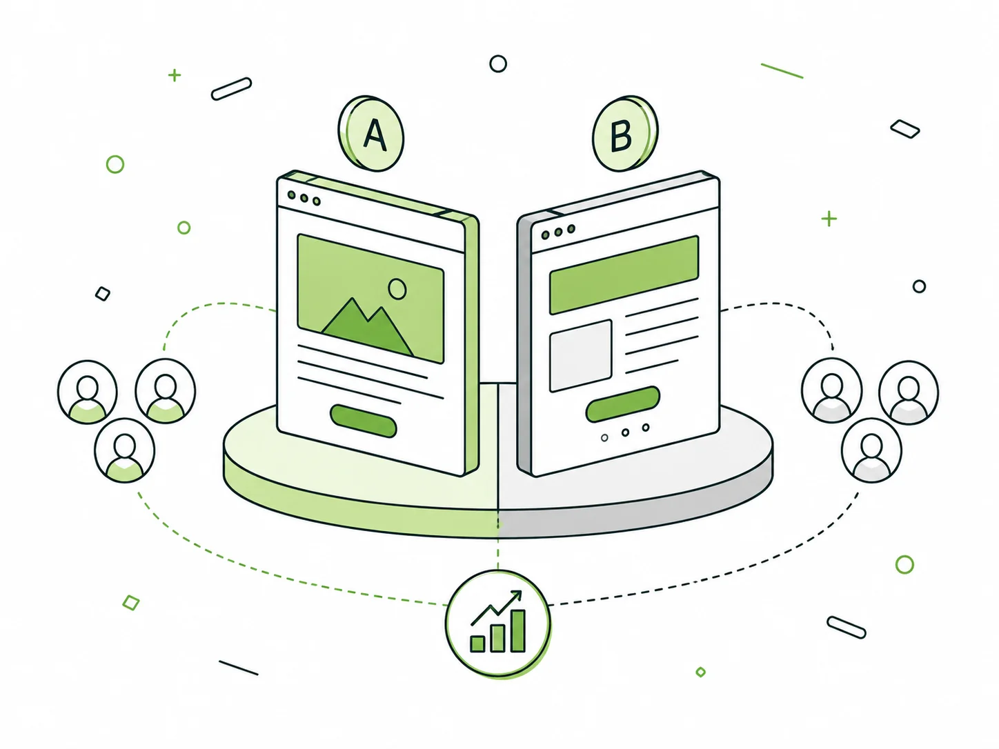 Conducting standard split testing experiments to validate distinct website variation performance